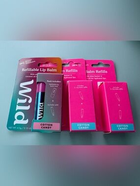 Wild Refillable Lip Balm - Cotton Candy W/Refill  Packs